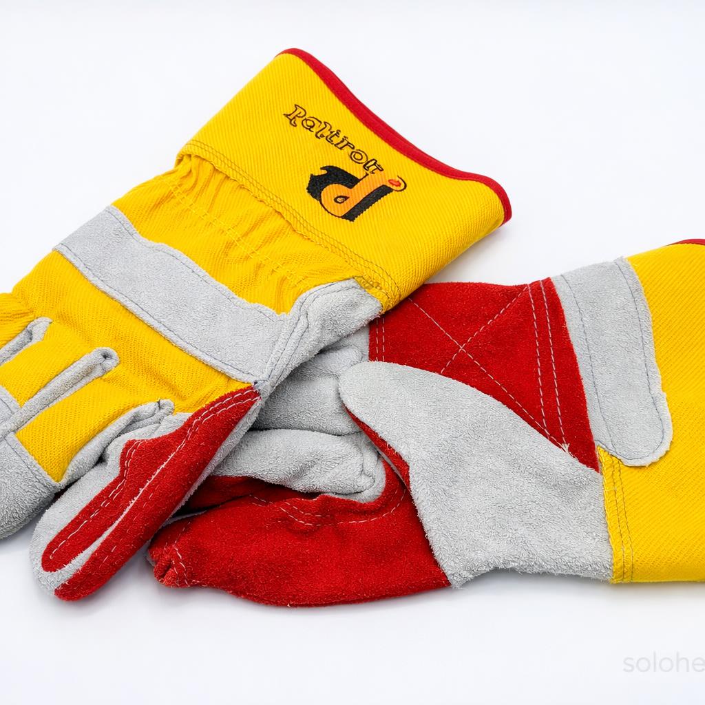 Rigger gloves (1 x pair)– Furniture hide double palm & thumb work gloves size 10 = £7.50 + VAT