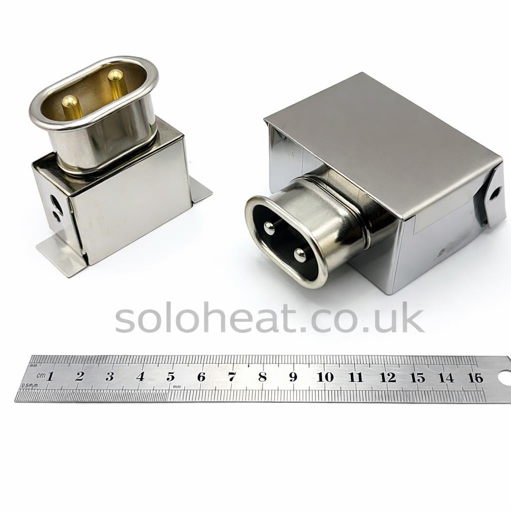 Soloheat OEM 2 Pin Plug Sockets c/w cover/side plates (as fitted to our heaters) = £15.50 each + VAT